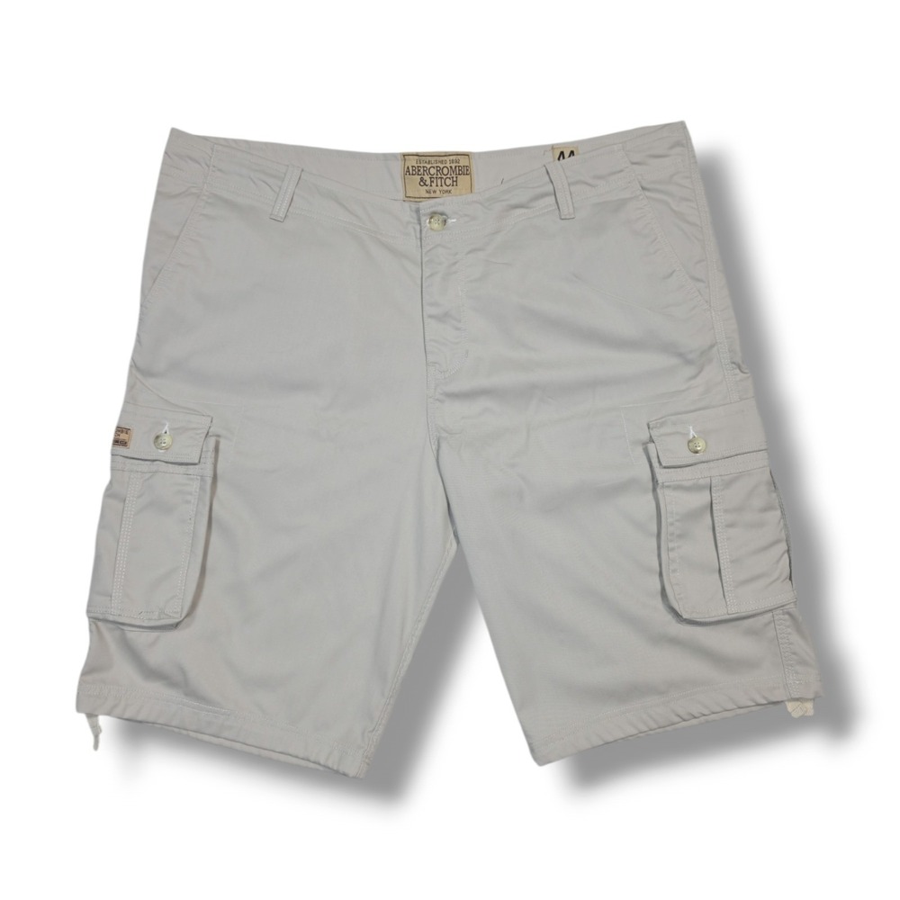 Abercrombie & Fitch Button Drawstring Beige Cargo Shorts Men's 44